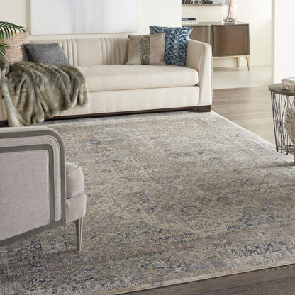 Nourison Home Malta  Ivory Blue  Traditional