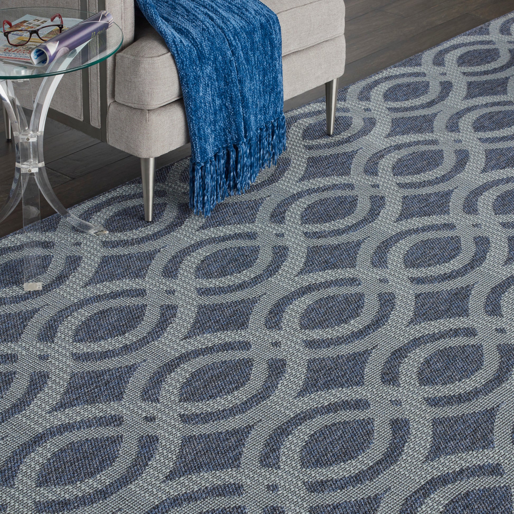 Nourison Home Aruba  Slate Light Blue  Contemporary