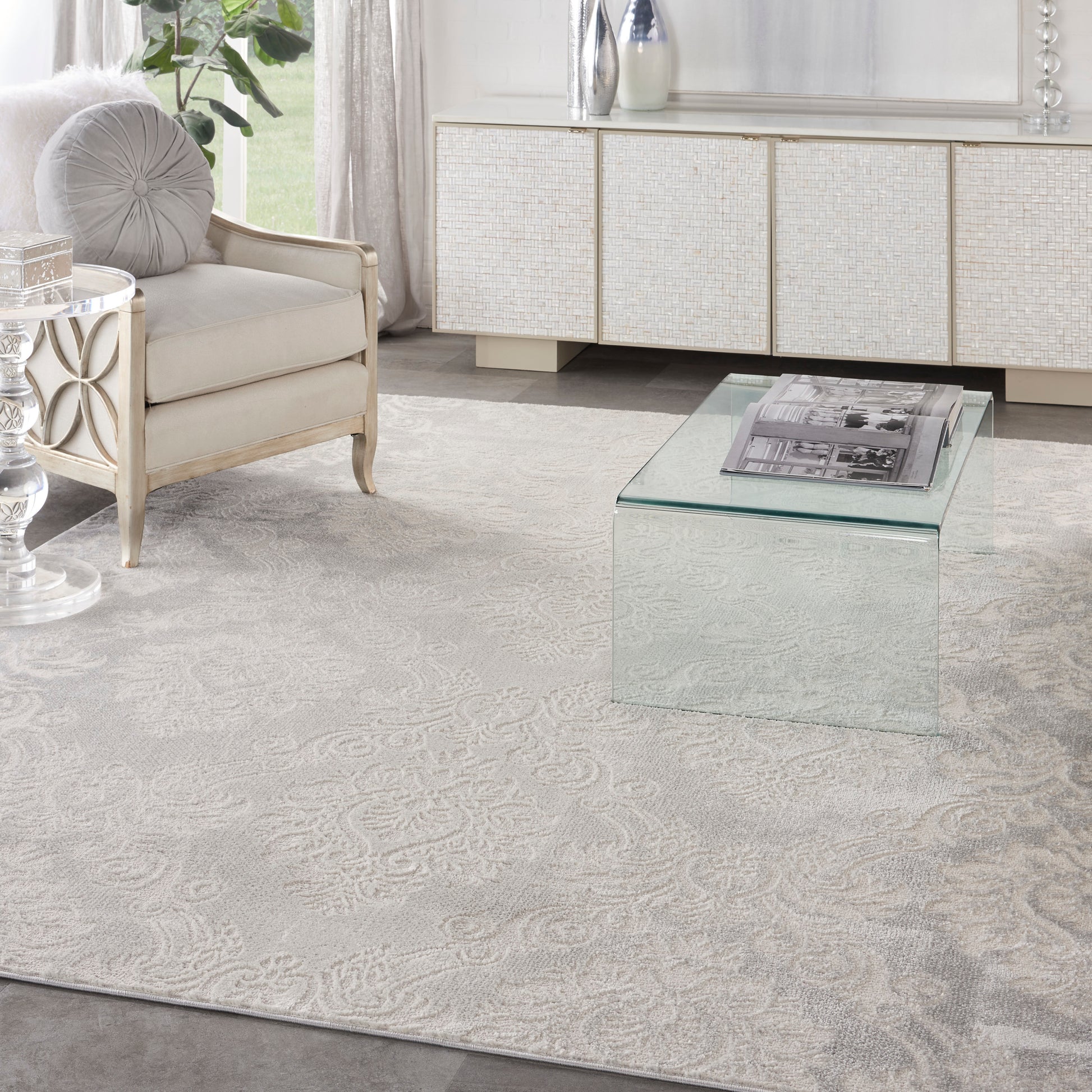 Nourison Home Elation  Ivory Grey  Traditional