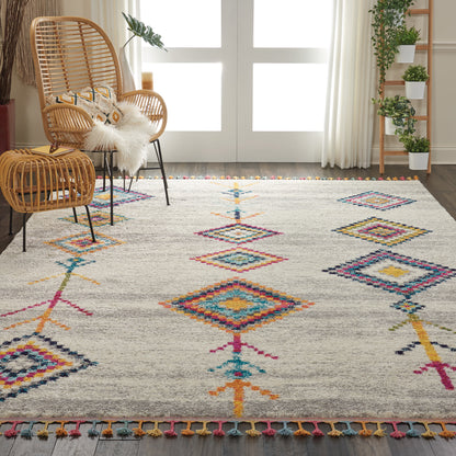 Nourison Home Nomad  Cream Grey  Transitional