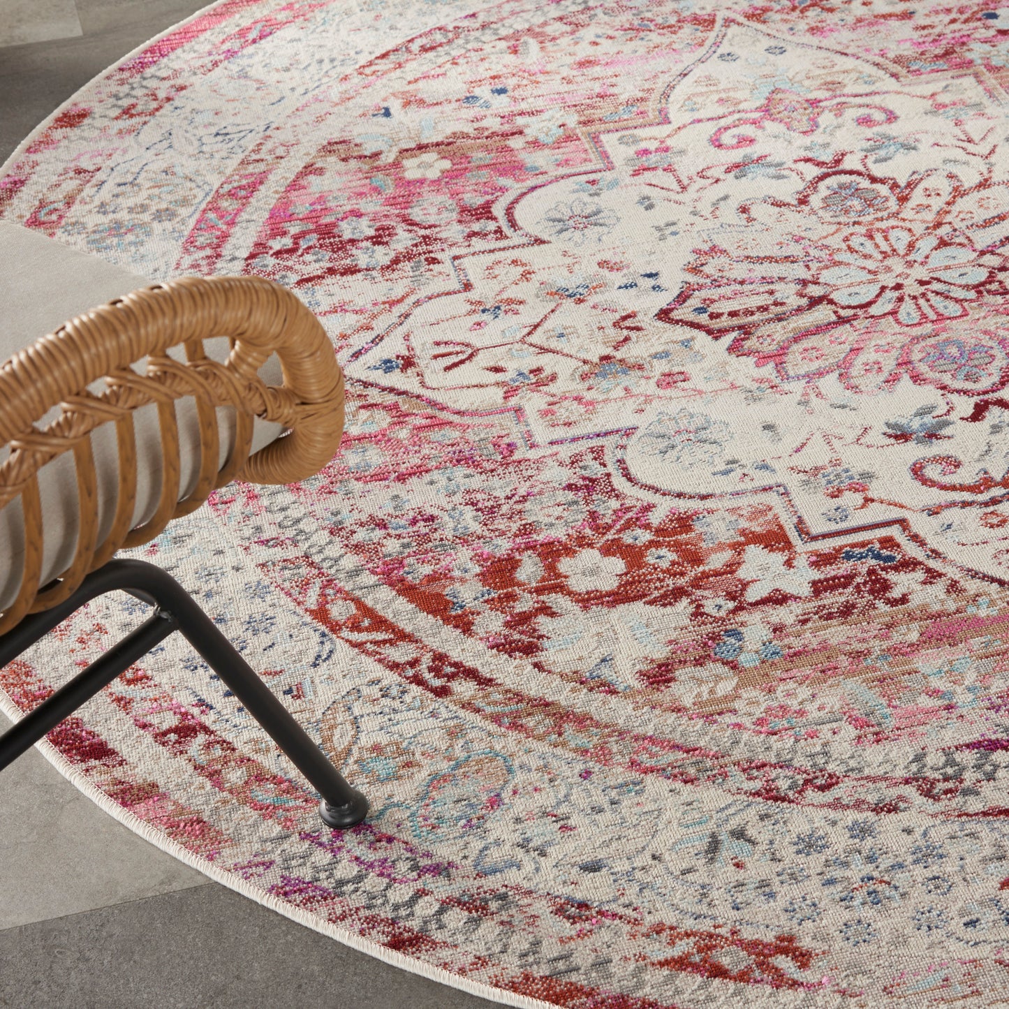 Nourison Home Vintage Kashan  Red Ivory  Traditional