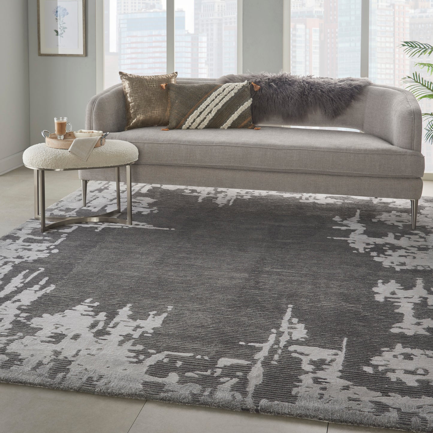 Nourison Home Symmetry  Grey Beige  Contemporary