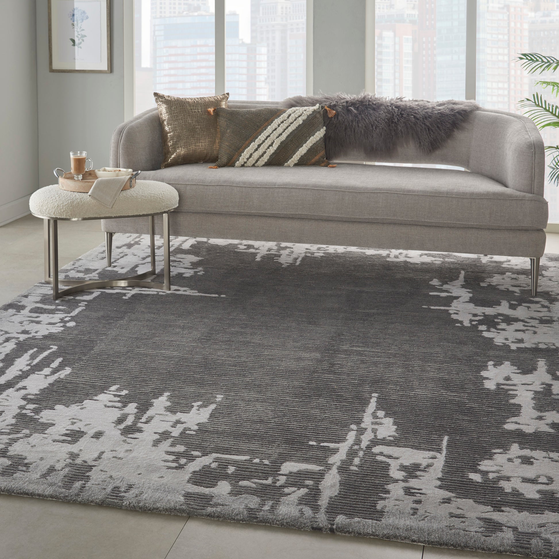 Nourison Home Symmetry  Grey Beige  Contemporary