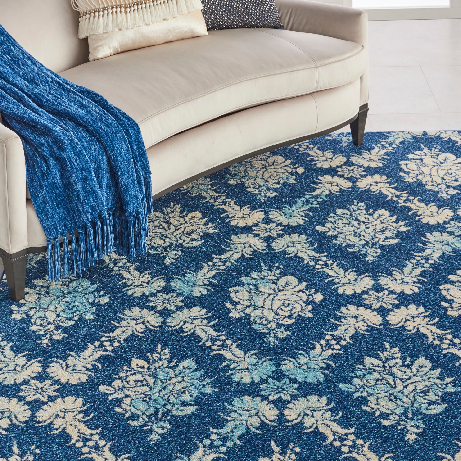 Nourison Home Tranquil  Navy Light Blue  Transitional