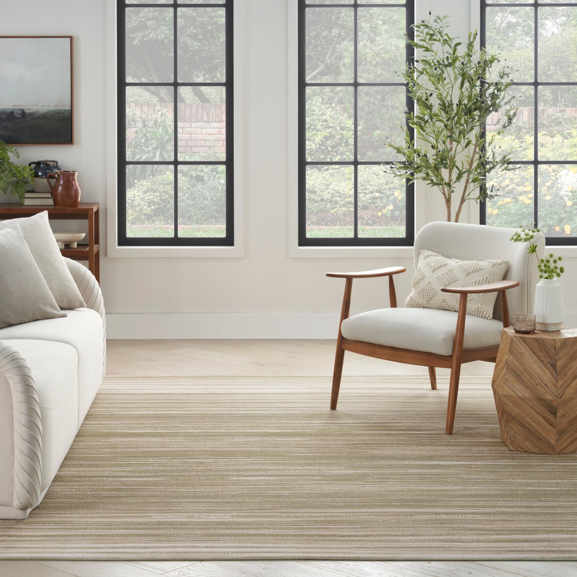 Nourison Home Jubilant  Green Ivory  Contemporary