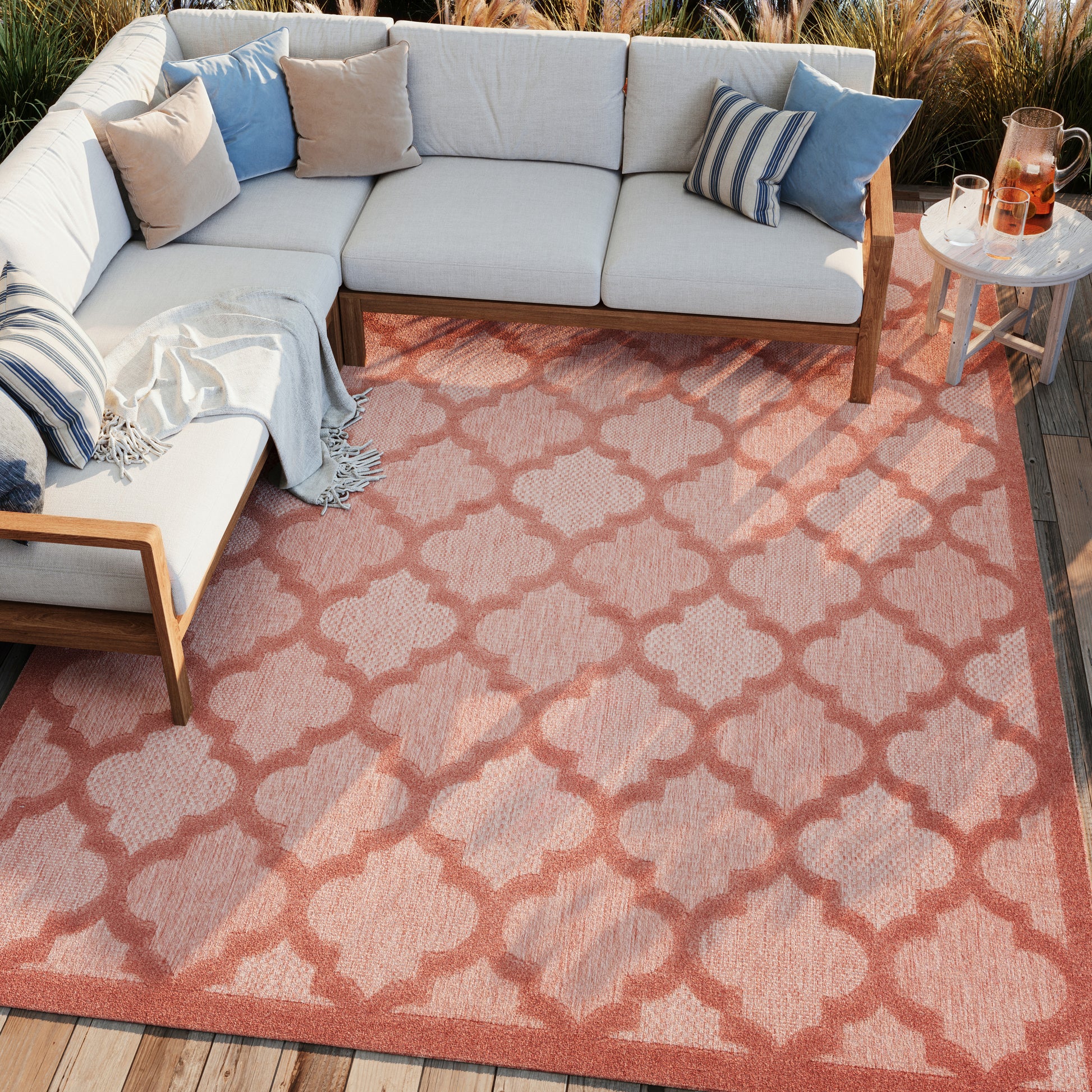 Nourison Home Easy Care  Coral Orange  Contemporary