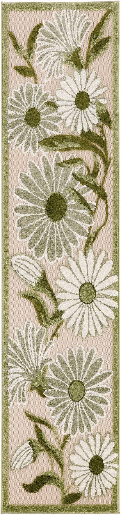 Nourison Home Aloha ALH33 Ivory Green Contemporary Power-loomed Rugs