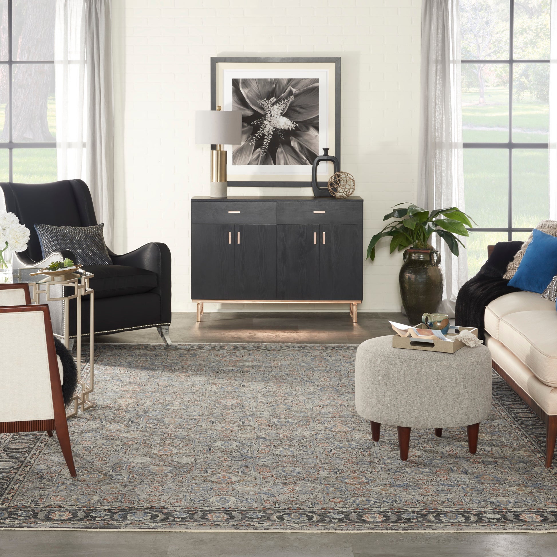 Nourison Home Starry Nights  Grey Navy  Traditional