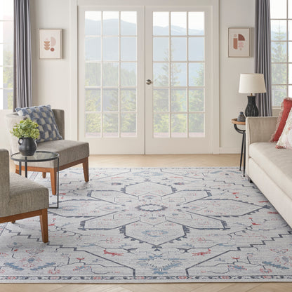 Nourison Home New Concept Washables  Ivory Blue  Contemporary