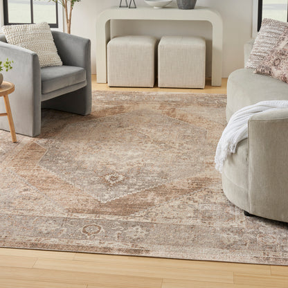 Nourison Home Astra Machine Washable  Beige  Traditional