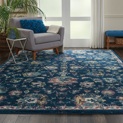Nourison Home Fusion  Navy Pink  Traditional