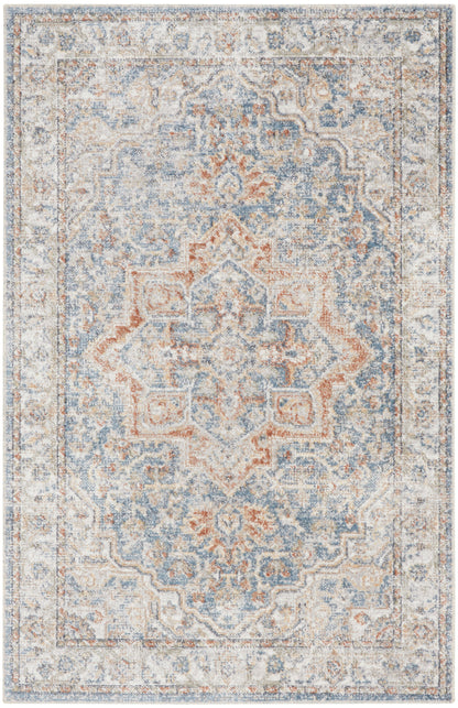 Nourison Home Astra Machine Washable ASW12 Denim Multicolor Traditional Power-loomed Rug