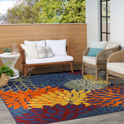 Nourison Home Aloha  Navy Multicolor  Contemporary