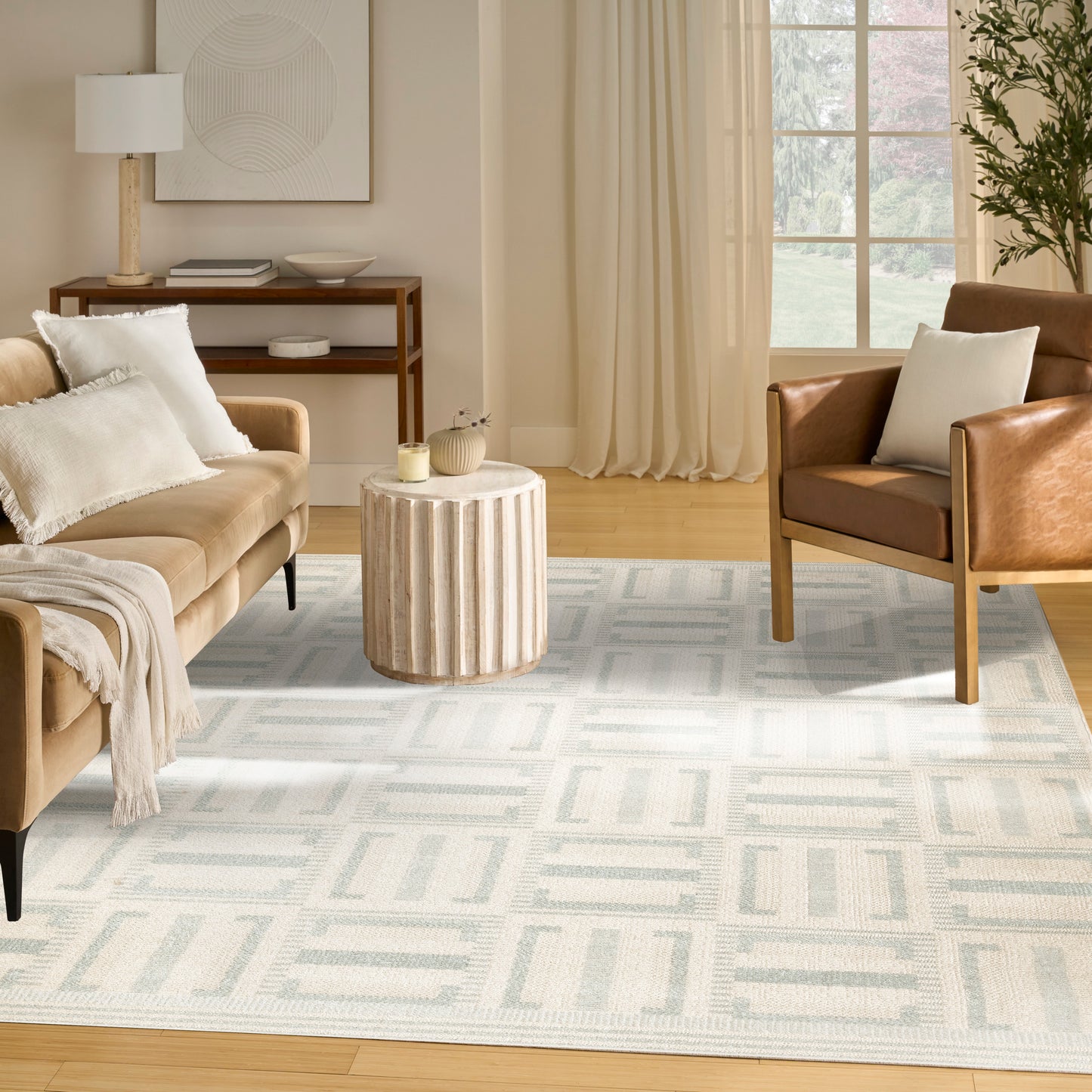 Nourison Home Nordic  Ivory Blue  Contemporary