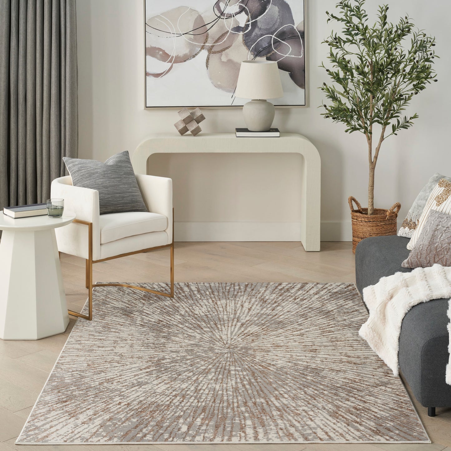 Nourison Home Glow  Grey Mocha  Contemporary