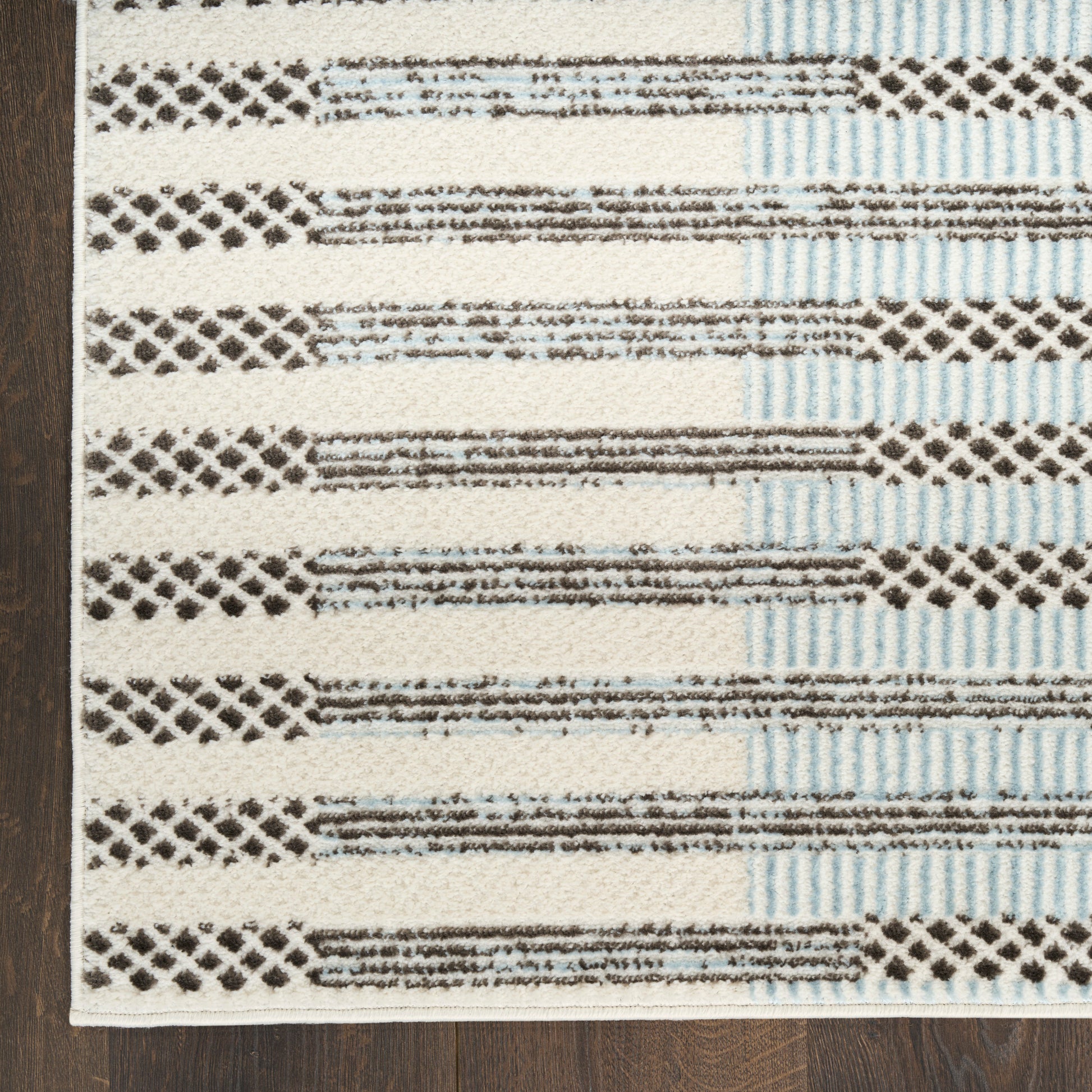 Nourison Home Nordic  Ivory Blue  Contemporary