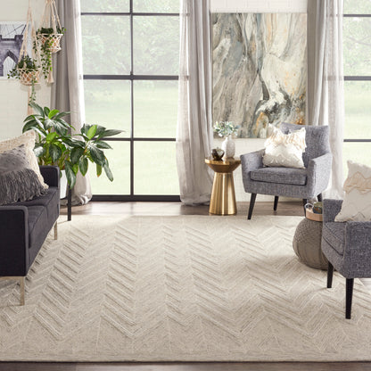 Nourison Home Interlock  Ivory Grey  Contemporary