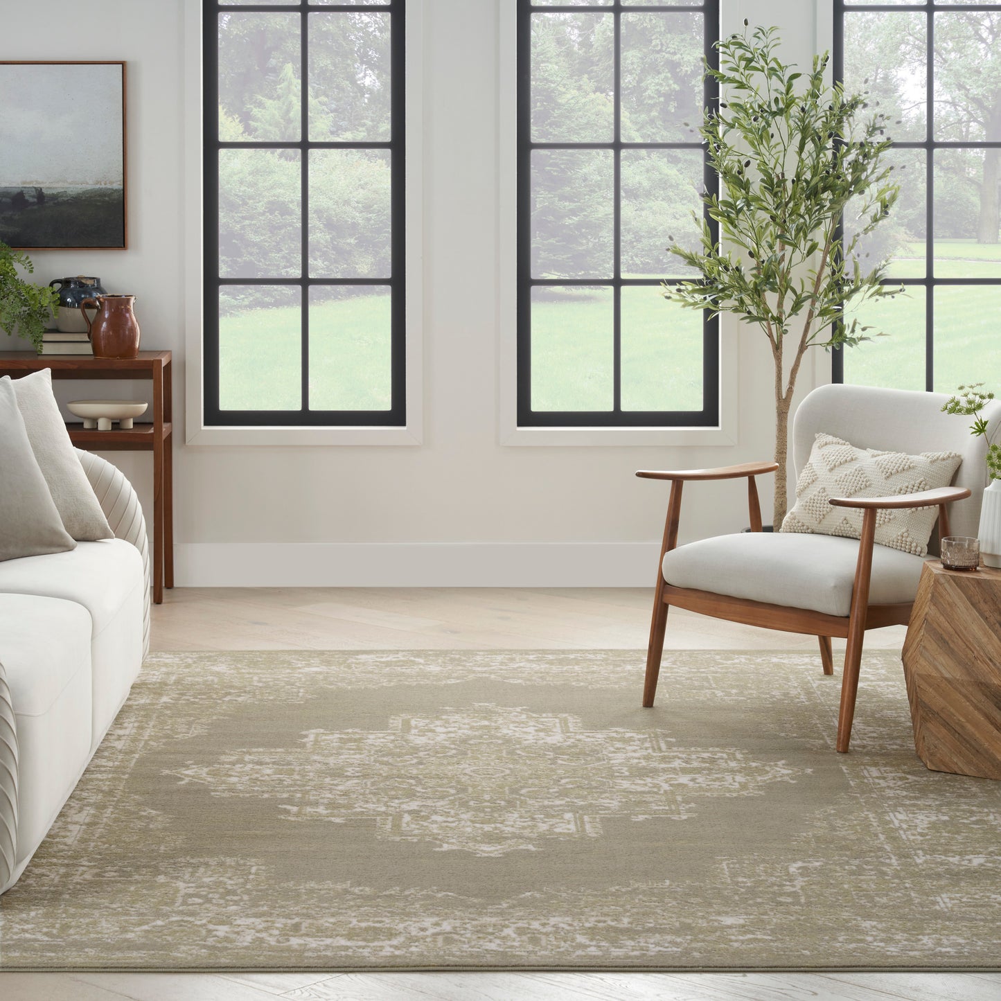 Nourison Home Grafix  Olive  Transitional