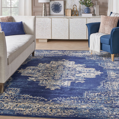Nourison Home Grafix  Navy Blue  Transitional