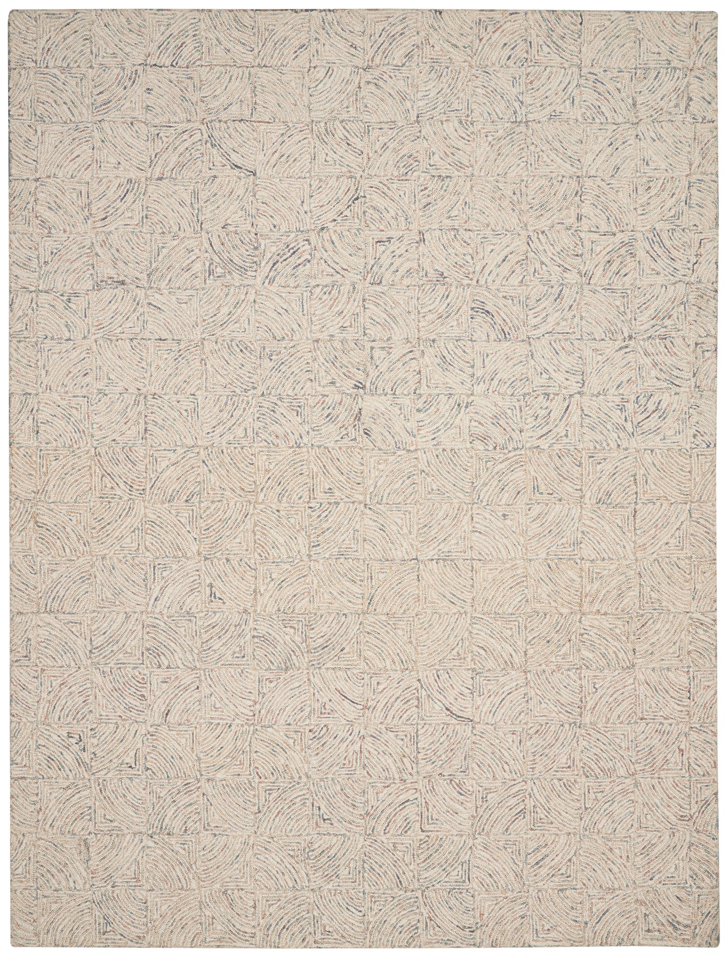 Nourison Home Interlock  Ivory Multicolor  Contemporary