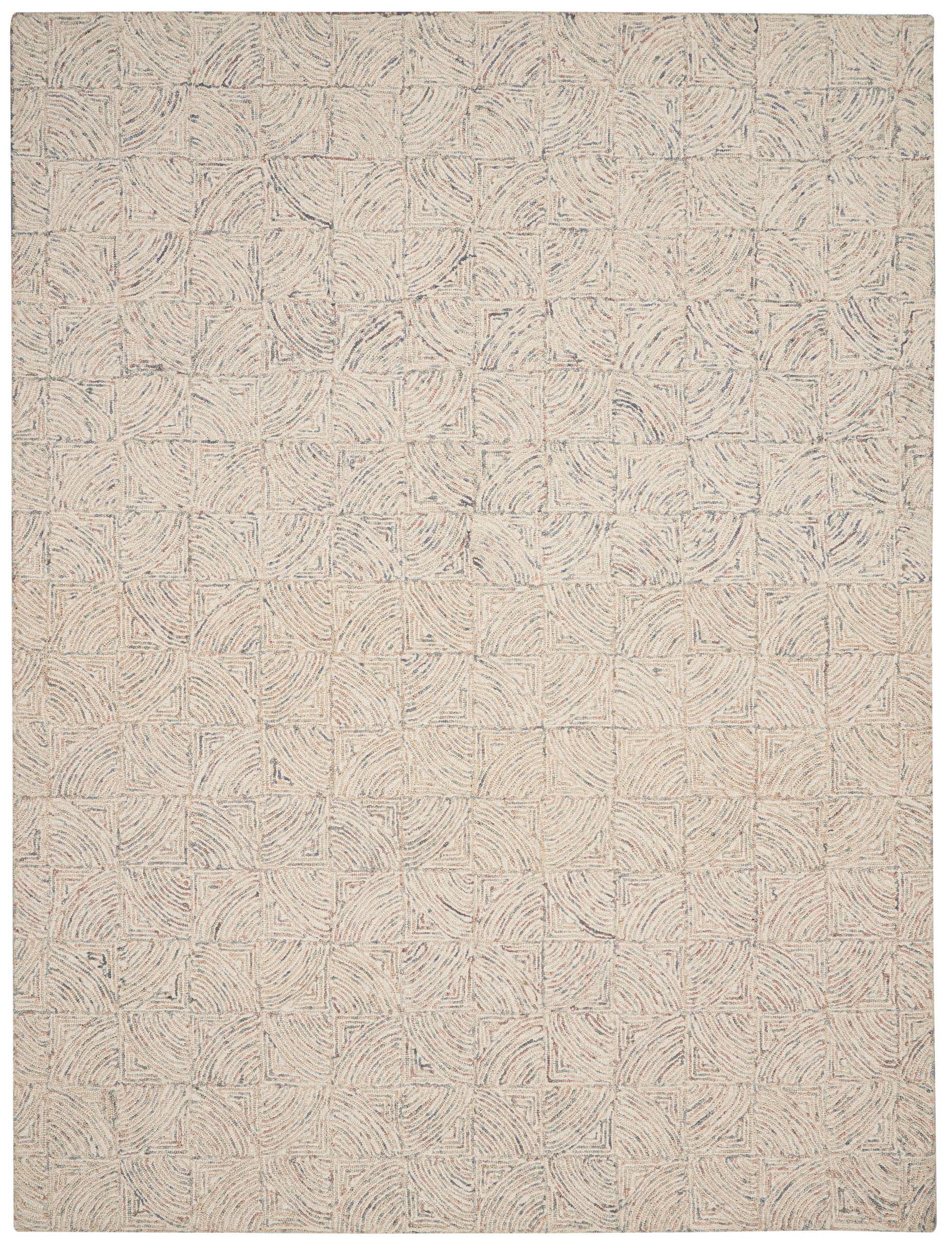 Nourison Home Interlock  Ivory Multicolor  Contemporary