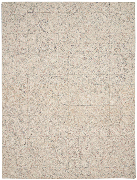 Nourison Home Interlock  Ivory Multicolor  Contemporary