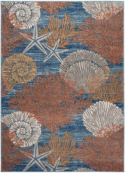Nourison Home Seaside SDS04 Blue Multicolor Contemporary Power-loomed Rug