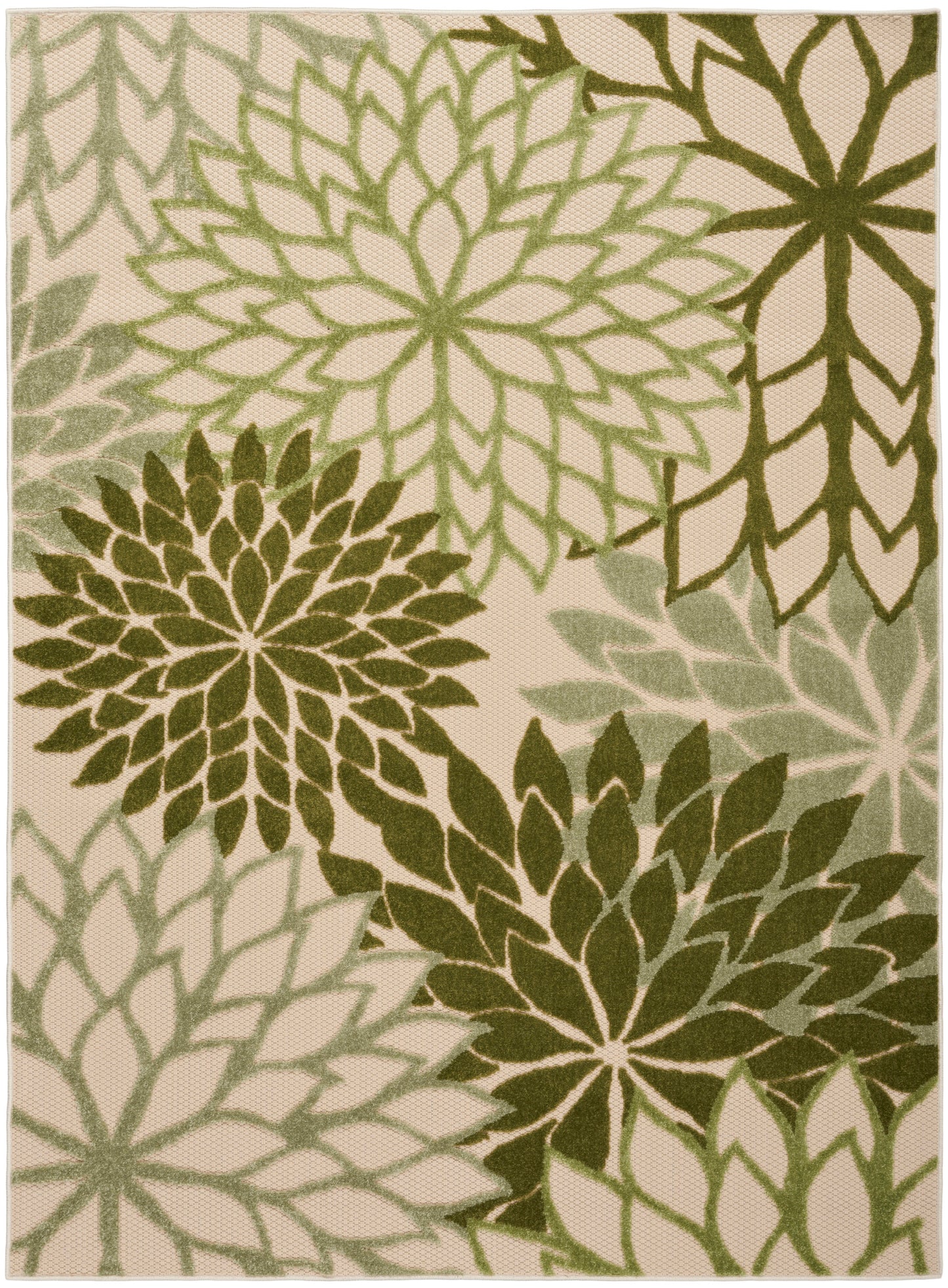 Nourison Home Aloha ALH05 Ivory Green Contemporary Power-loomed Rugs