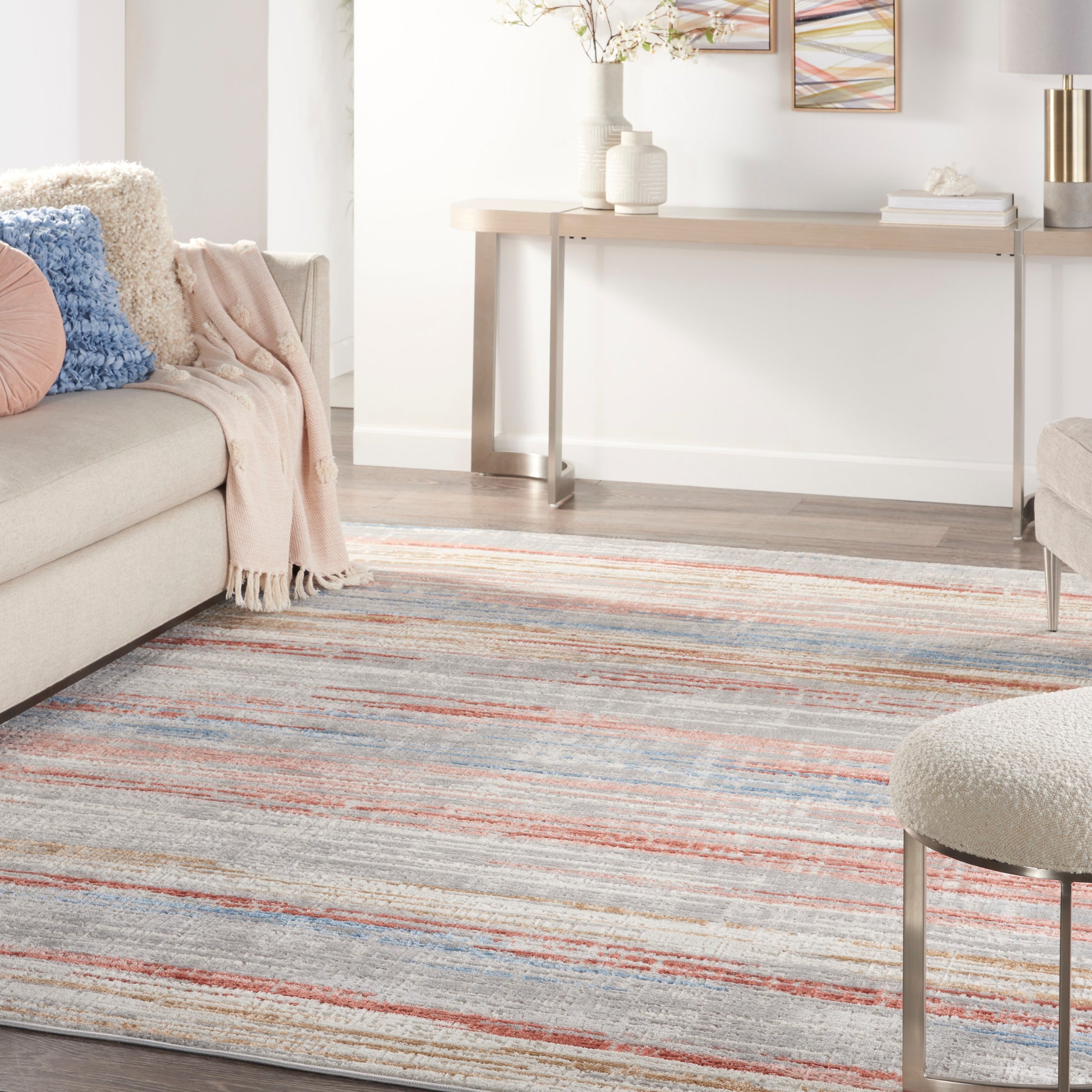 Nourison Home Elation  Ivory Multicolor  Contemporary