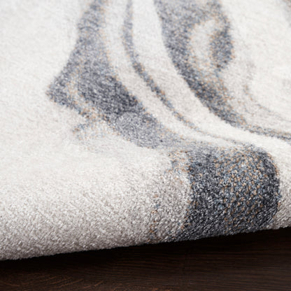 Nourison Home Astra Machine Washable  Ivory Grey  Contemporary