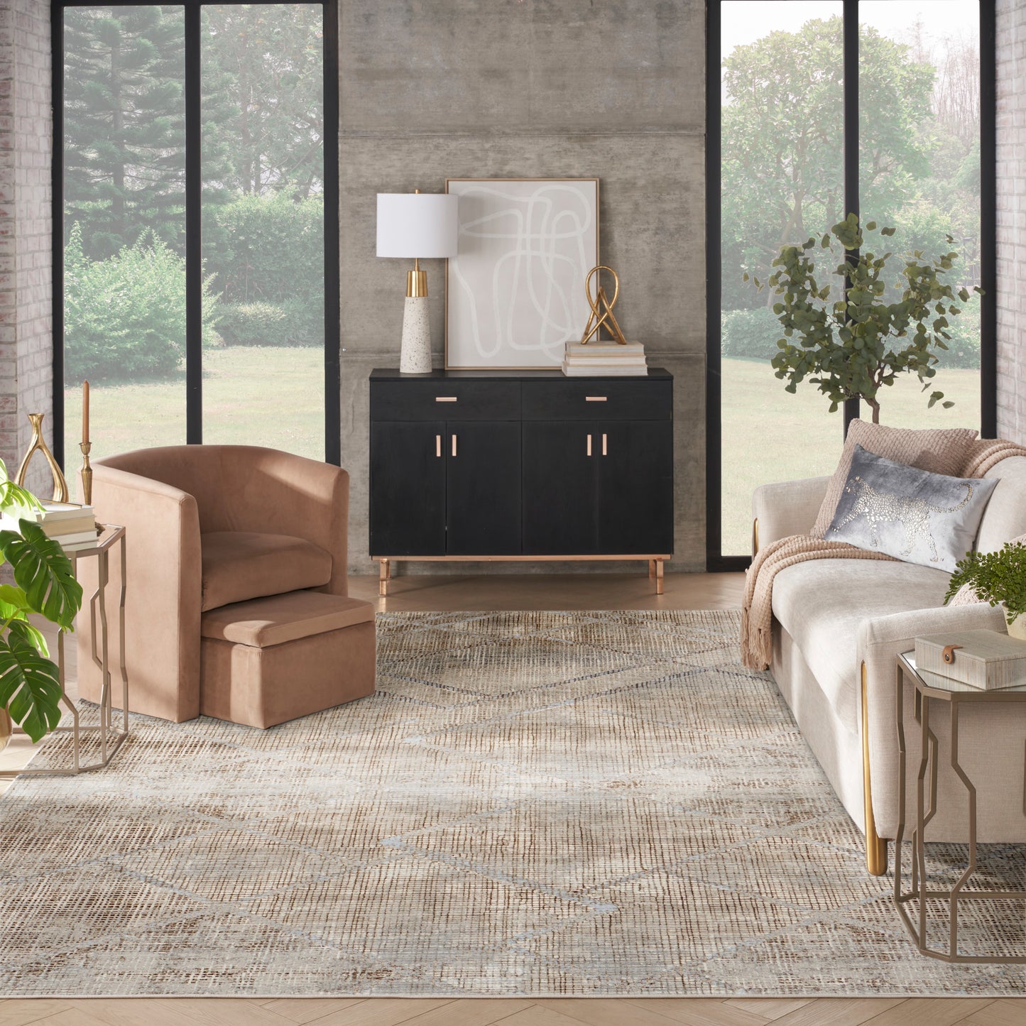Nourison Home Sparkle  Grey Mocha  Contemporary