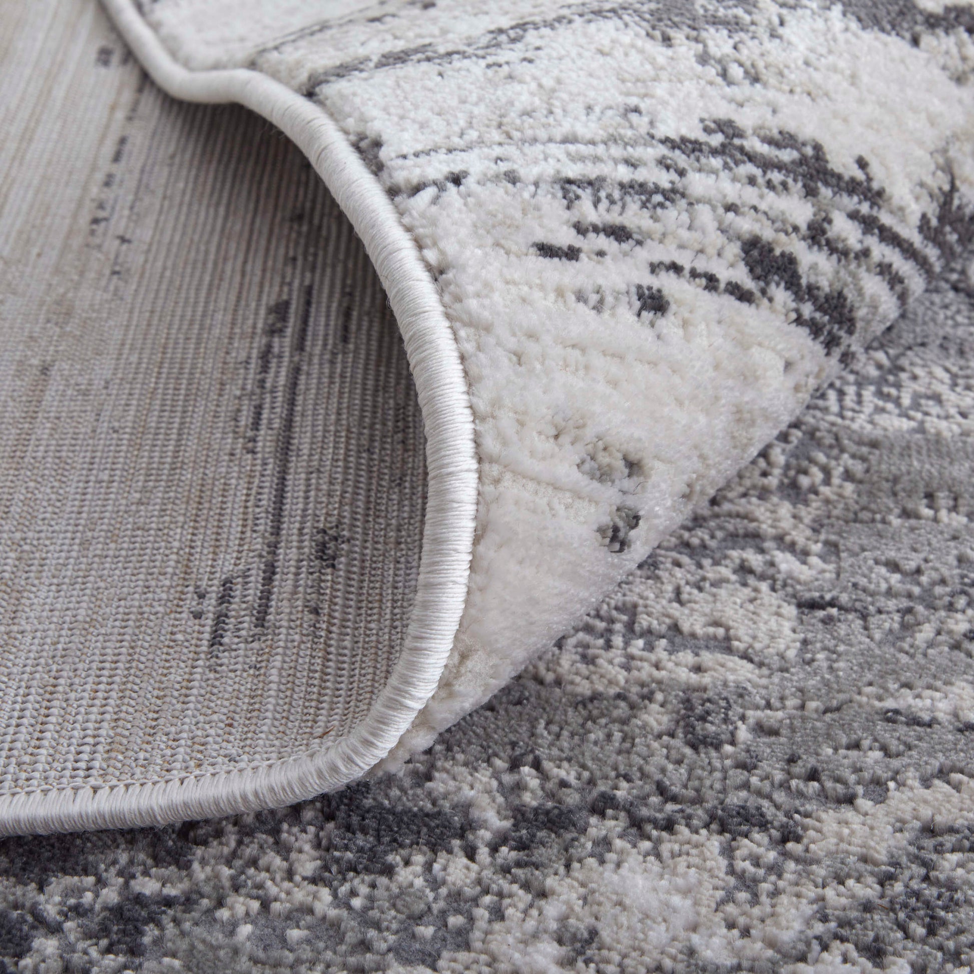 Feizy Prasad 39N9F Ivory Charcoal Modern/Bohemian & Eclectic/Ind Rug - Rugs - Feizy - Atlanta Designer Rugs