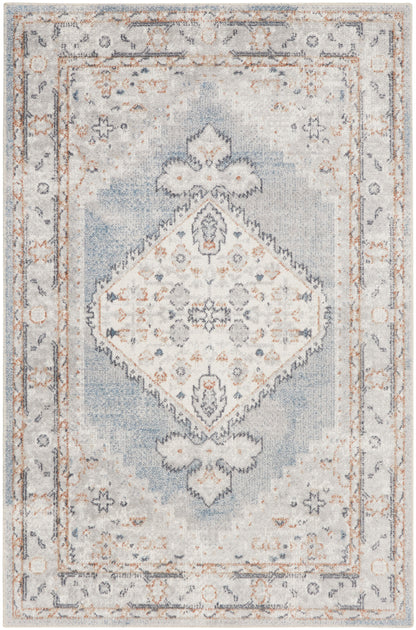 Nourison Home Astra Machine Washable ASW11 Light Blue Traditional Power-loomed Rug