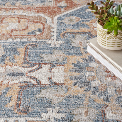 Nourison Home Astra Machine Washable  Denim Multicolor  Traditional
