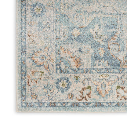 Nourison Home Astra Machine Washable  Light Blue  Traditional