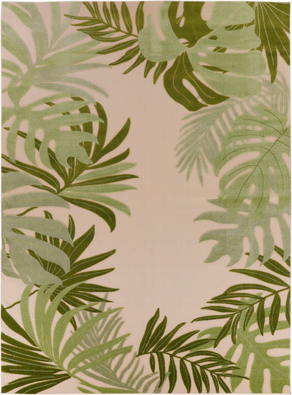 Nourison Home Aloha ALH40 Ivory Green Contemporary Power-loomed Rugs