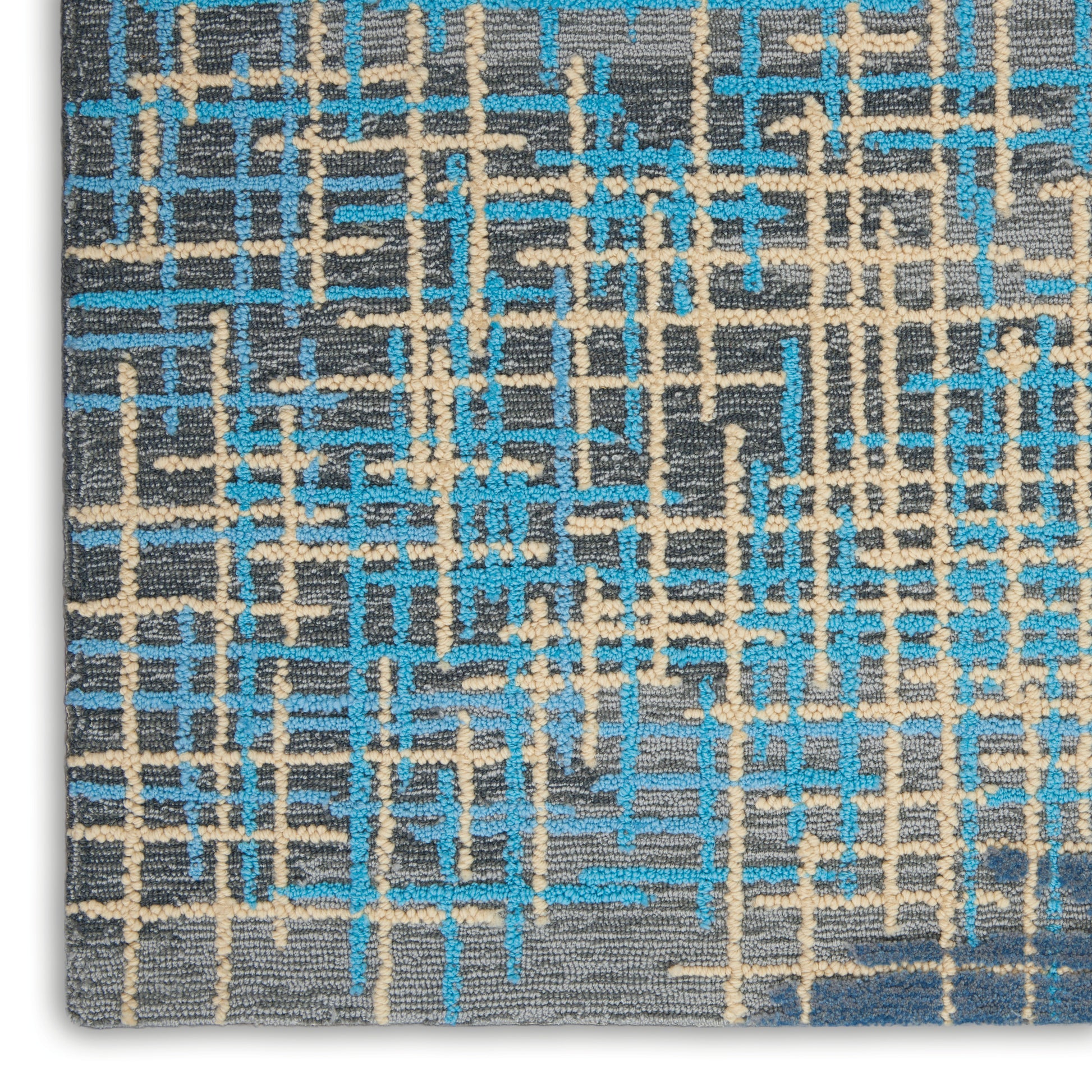 Nourison Home Symmetry  Blue Beige  Contemporary