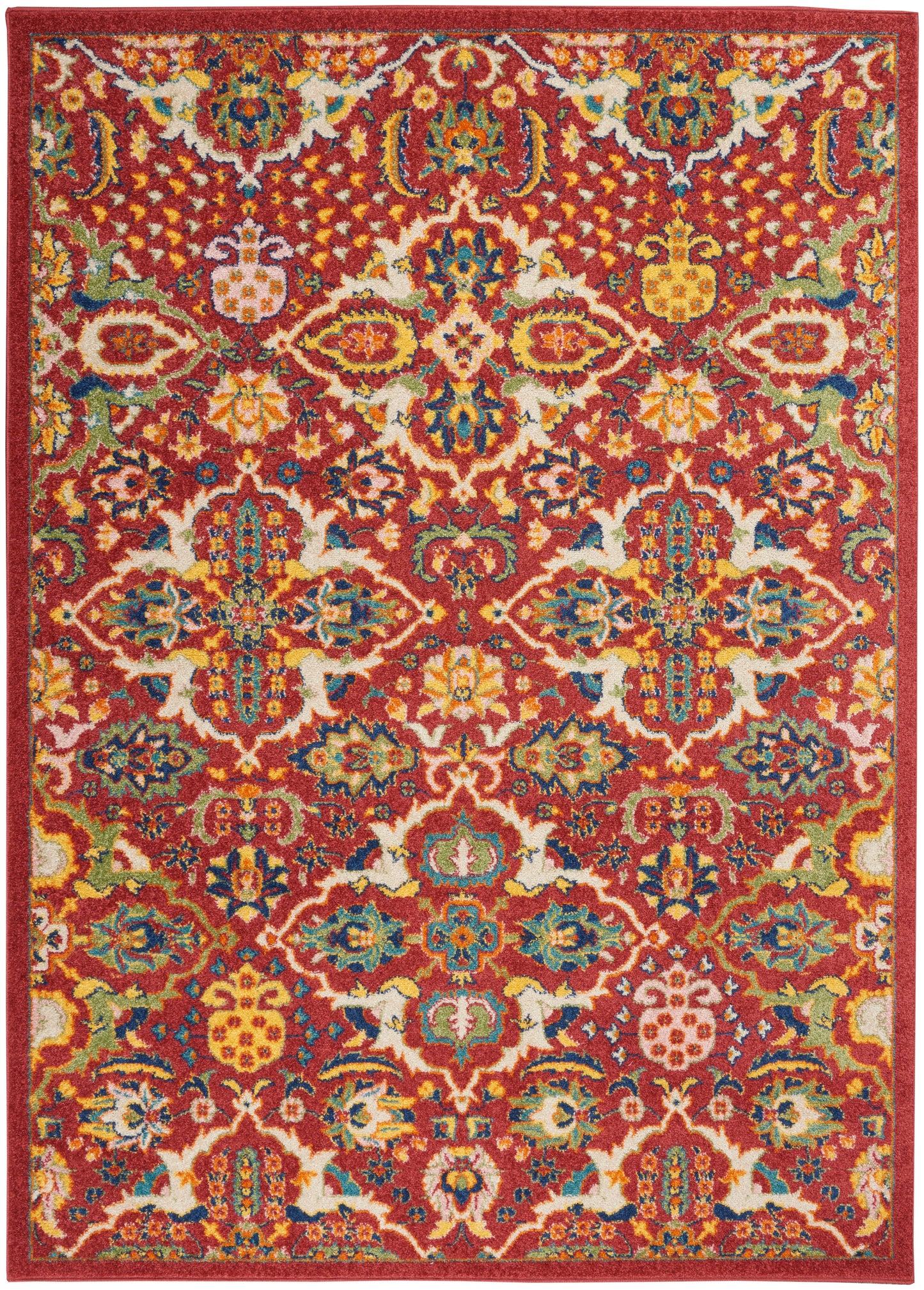 Nourison Home Allur ALR03 Red Multicolor Transitional Power-loomed Rug