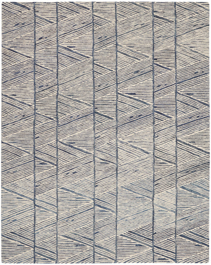 Nourison Home Colorado CLR01 White Blue Contemporary Tufted Rug