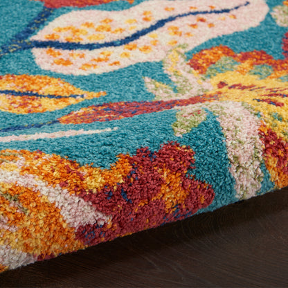 Nourison Home Allur  Turquoise Multicolor  Contemporary