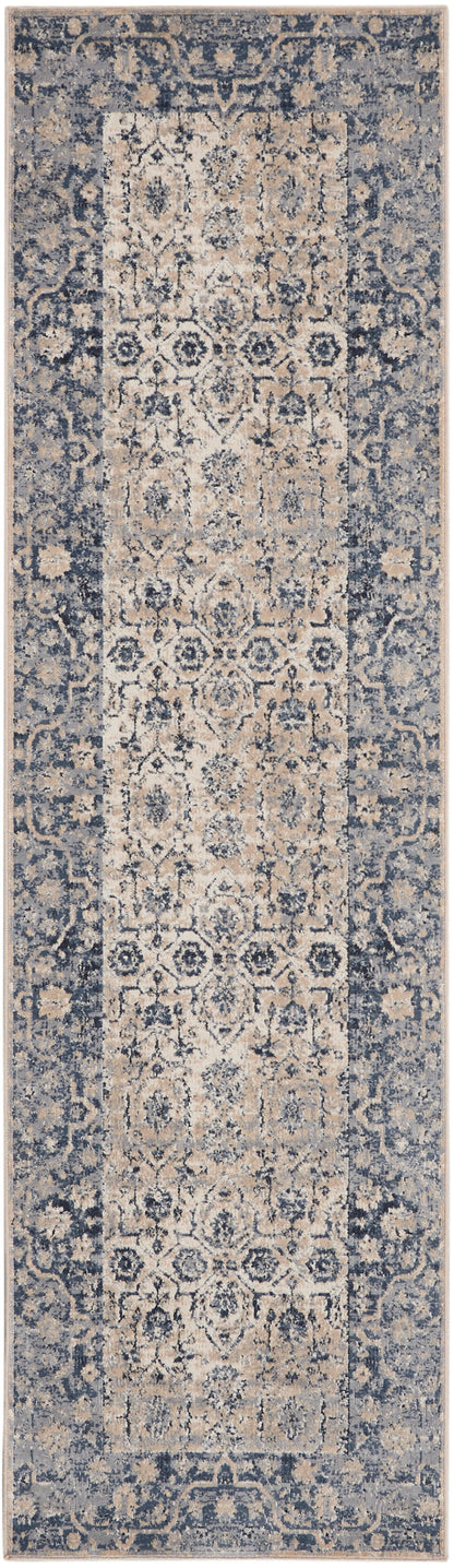 Nourison Home Malta MAI04 Ivory Blue Traditional Power-loomed Rug