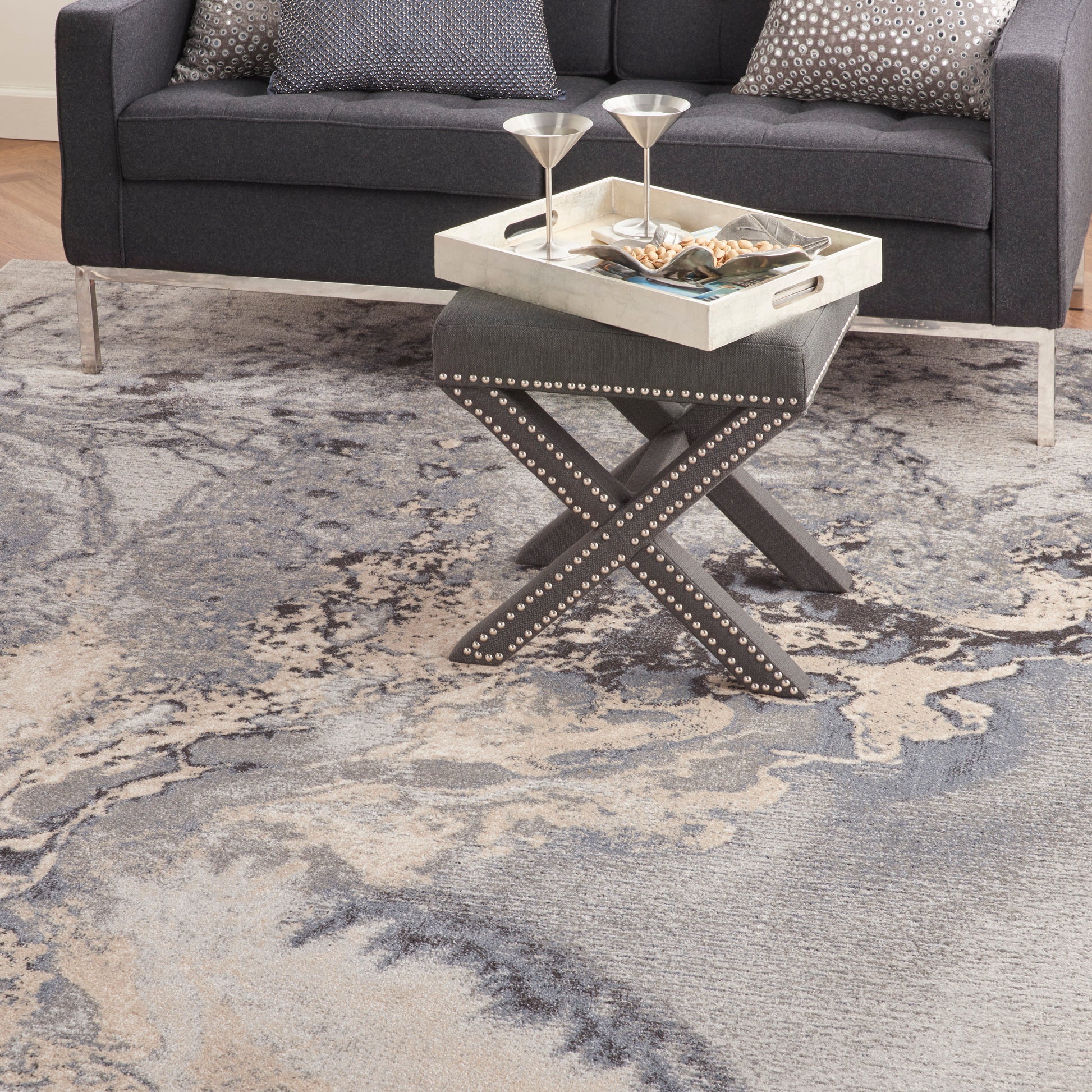 Nourison Home Maxell  Grey  Contemporary
