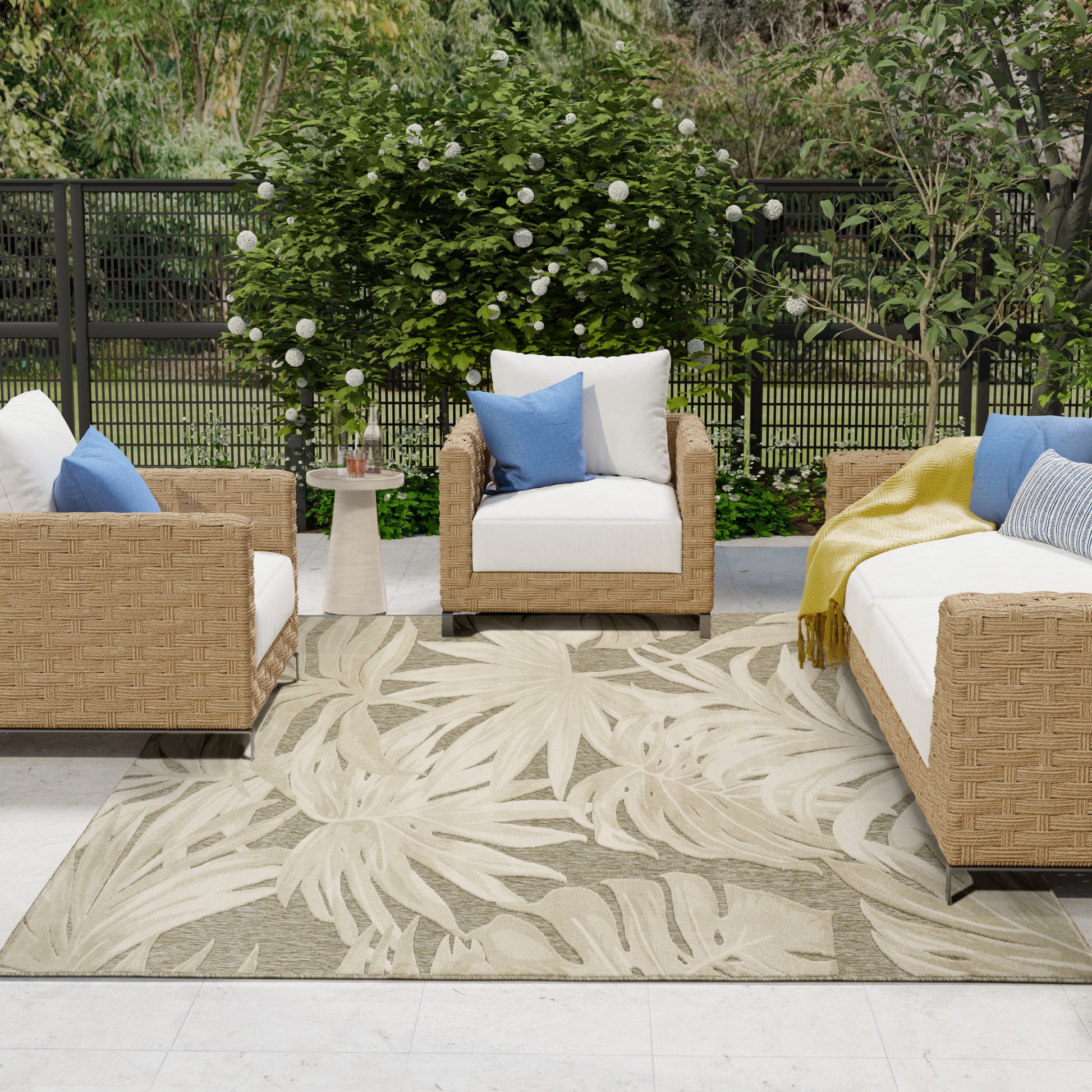 Nourison Home Aloha  Ivory Sage  Contemporary