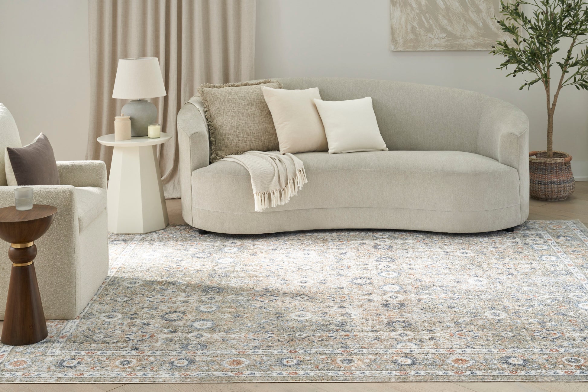 Nourison Home Astra Machine Washable  Gold Grey  Traditional