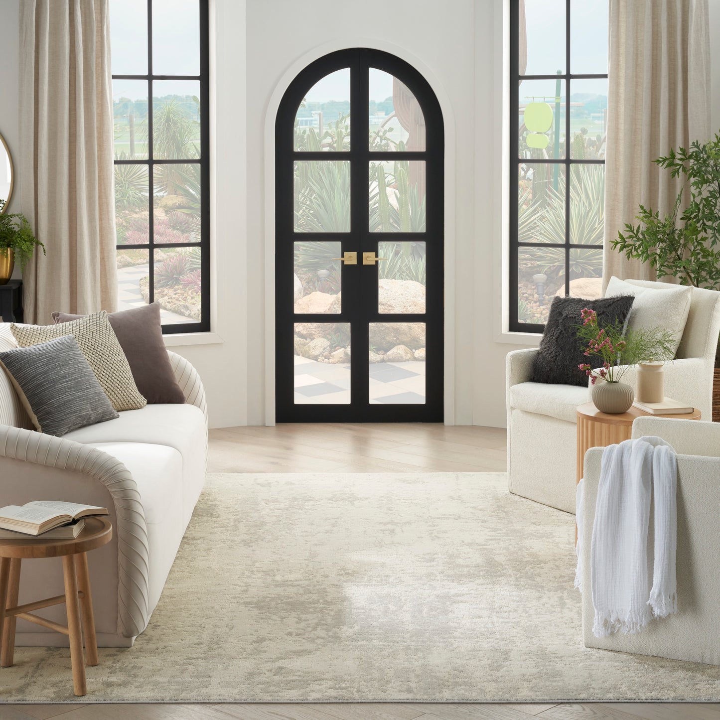 Nourison Home Quarry  Cream Grey  Contemporary