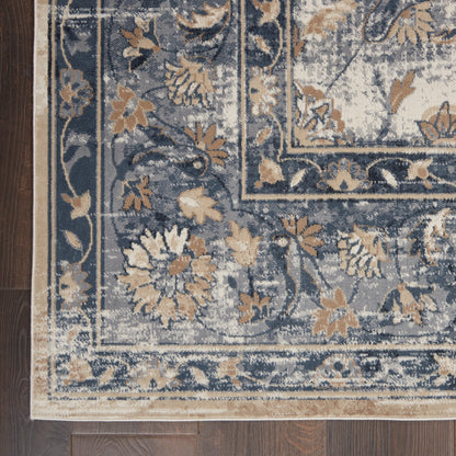 Nourison Home Malta  Blue Ivory  Traditional