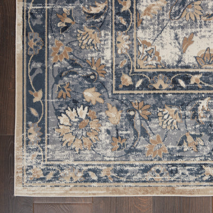 Nourison Home Malta  Blue Ivory  Traditional