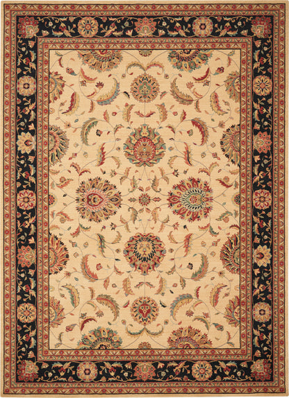 Nourison Home Living Treasures LI04 Ivory Black Traditional Loom-woven Rug