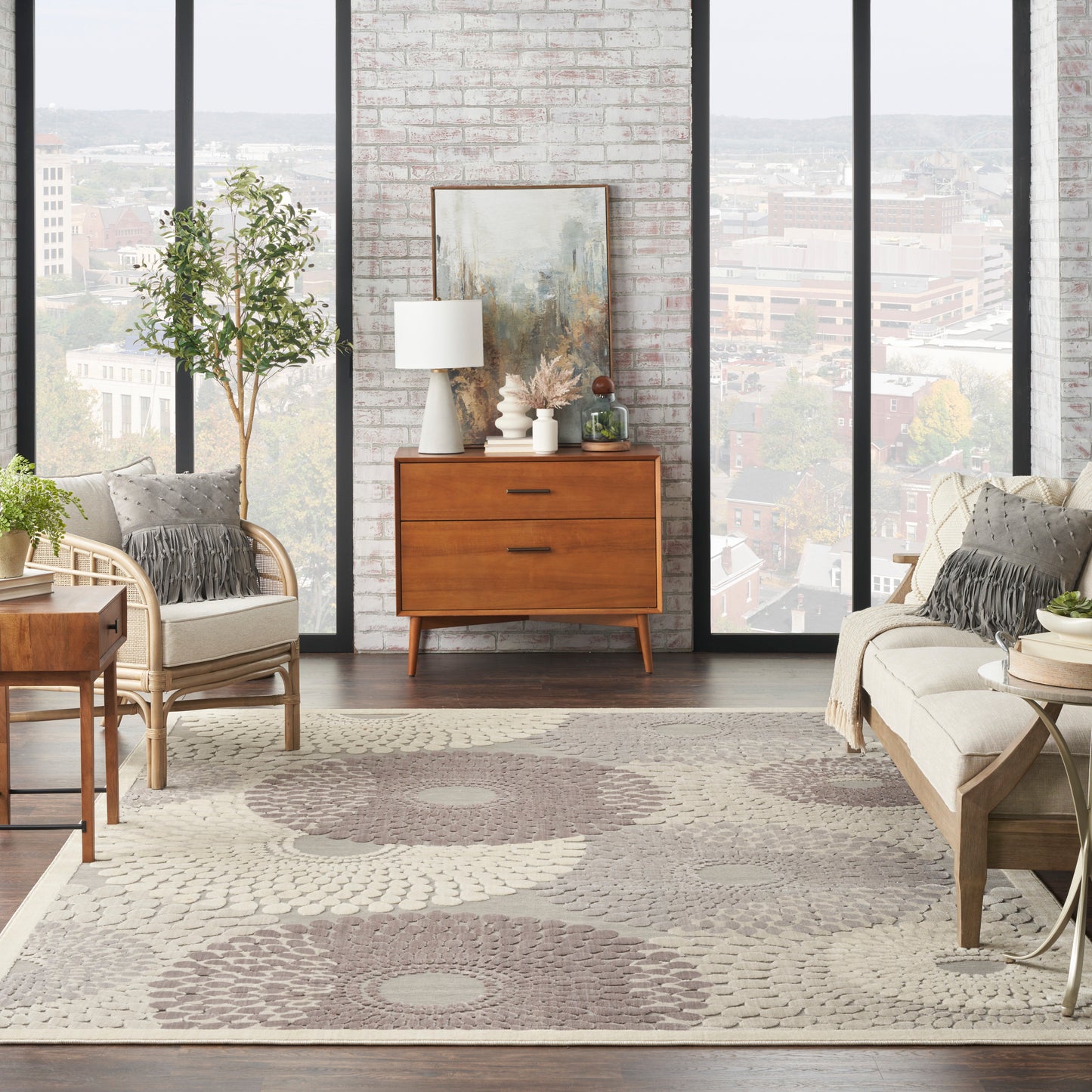 Nourison Home Graphic Illusions  Grey  Contemporary