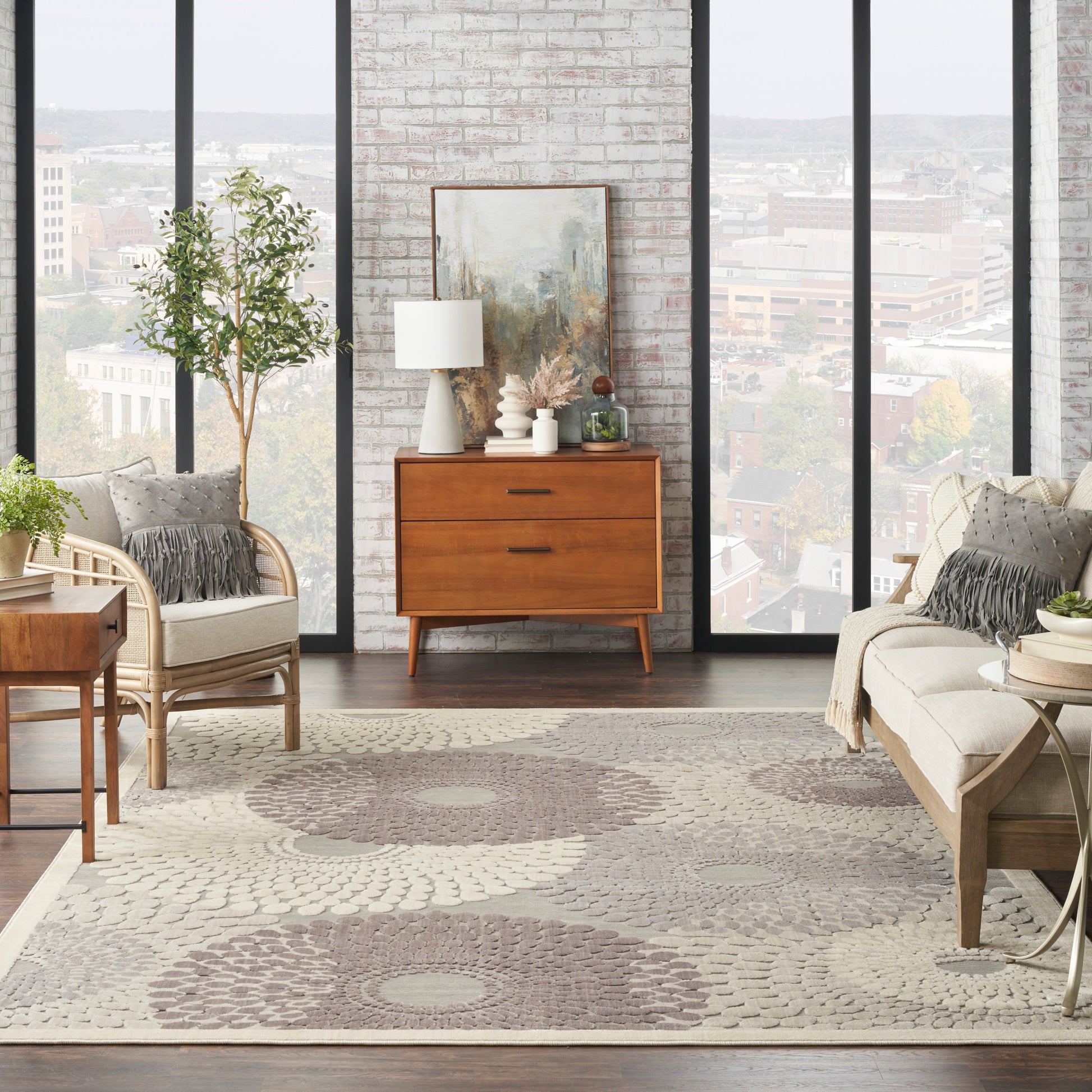 Nourison Home Graphic Illusions  Grey  Contemporary